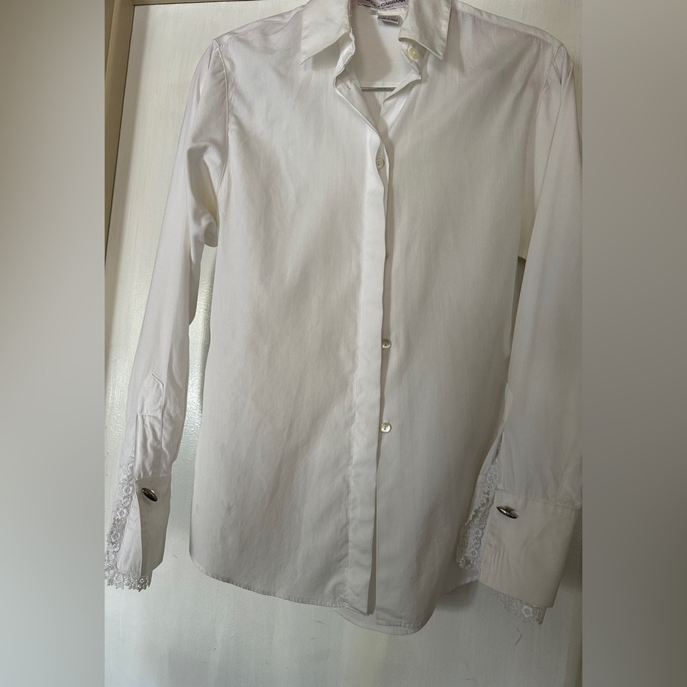 Dolce & Gabbana Lace Trim Button-Down Shirt